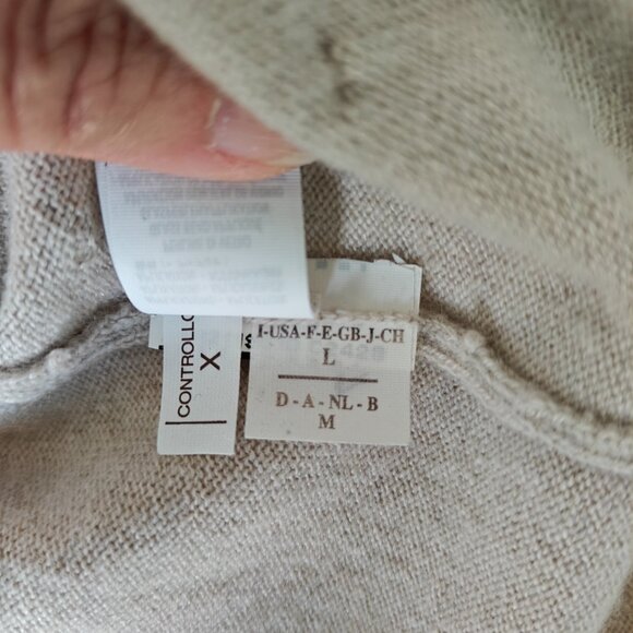 BRUNELLO CUCINELLI 100% Cashmere Embellished Knit Sweater with Beads Beige Large - Picture 5 of 10